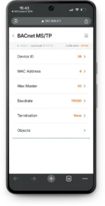 BACnet Sensors - BACnet MSTP Communication