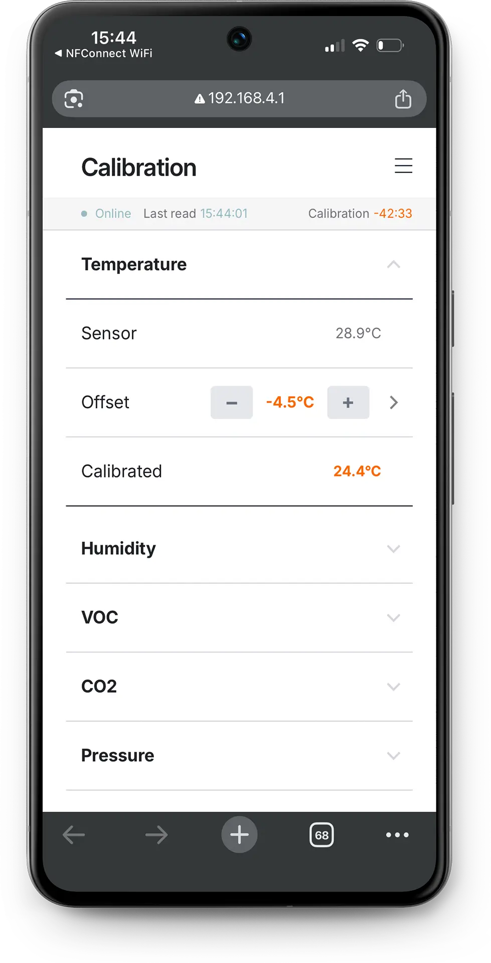 OEM Modbus sensor calibration offset