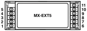 Alledio MX-EXT5 terminal layout 1–11